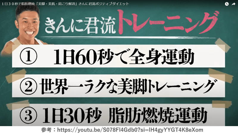 「日曜日の初耳学」なかやまきんに君 １日３０秒ダイエット(美脚・美肌・肩こり解消)