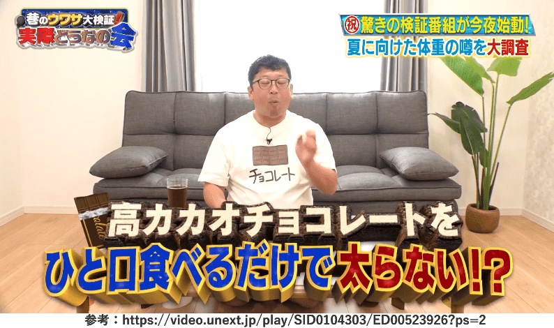 「それって実態どうなの会」チョコレートを食前に一口食べるだけで太らない？